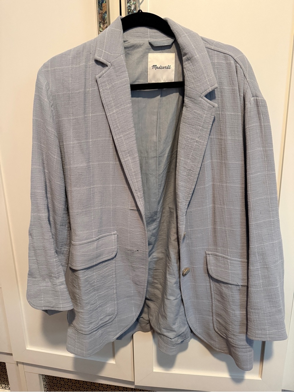 Madewell Light Blue Plaid Relaxed Shirt Jacket